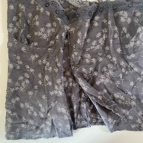 VTG Y2K American Eagle Silk Babydoll Cami Top Gray Lace Floral Fairy Grunge Sz 2 - Picture 8 of 10